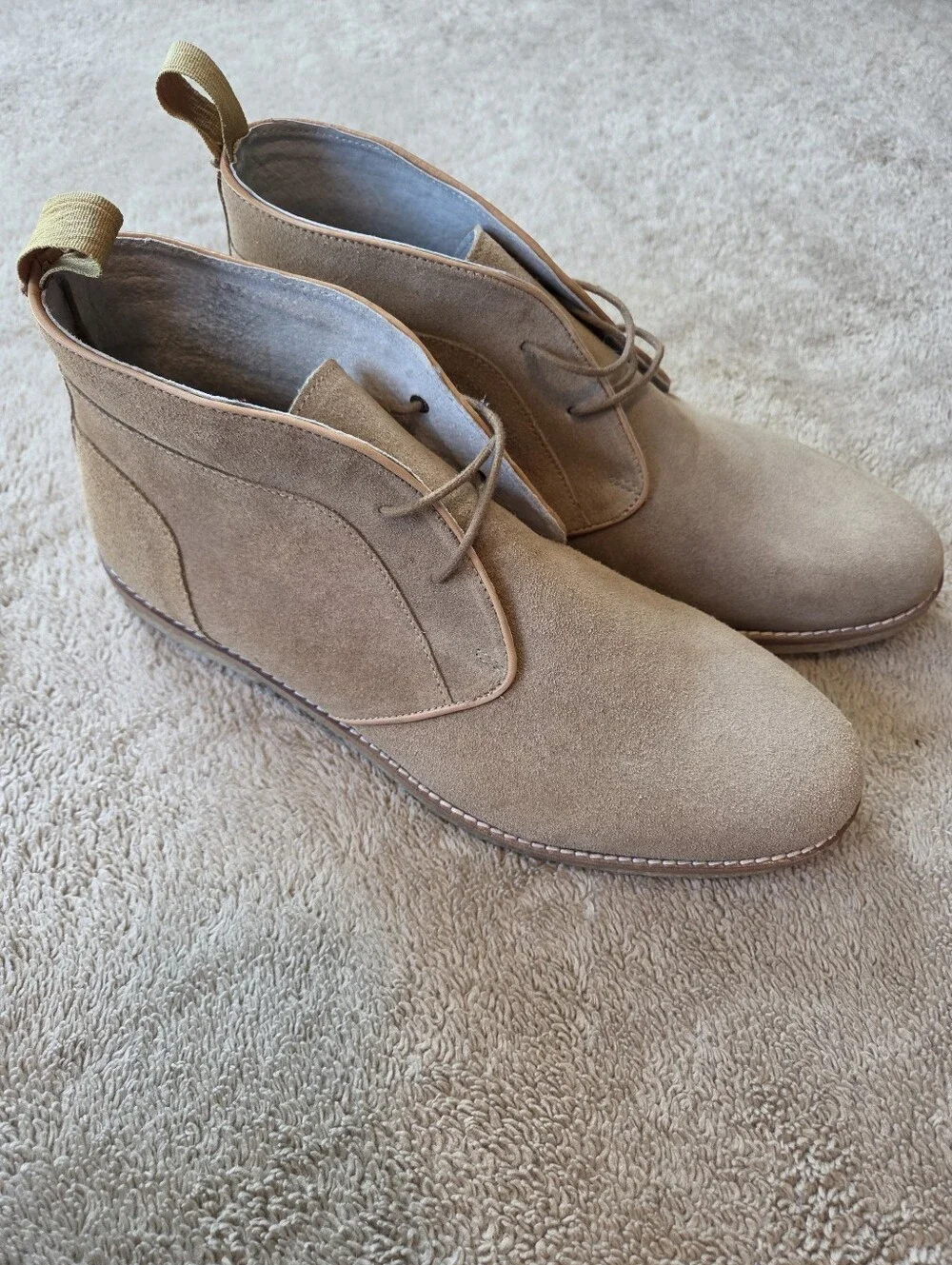 Topman Men's Light Tan Suede Chukka Boots - Picture 1 of 4